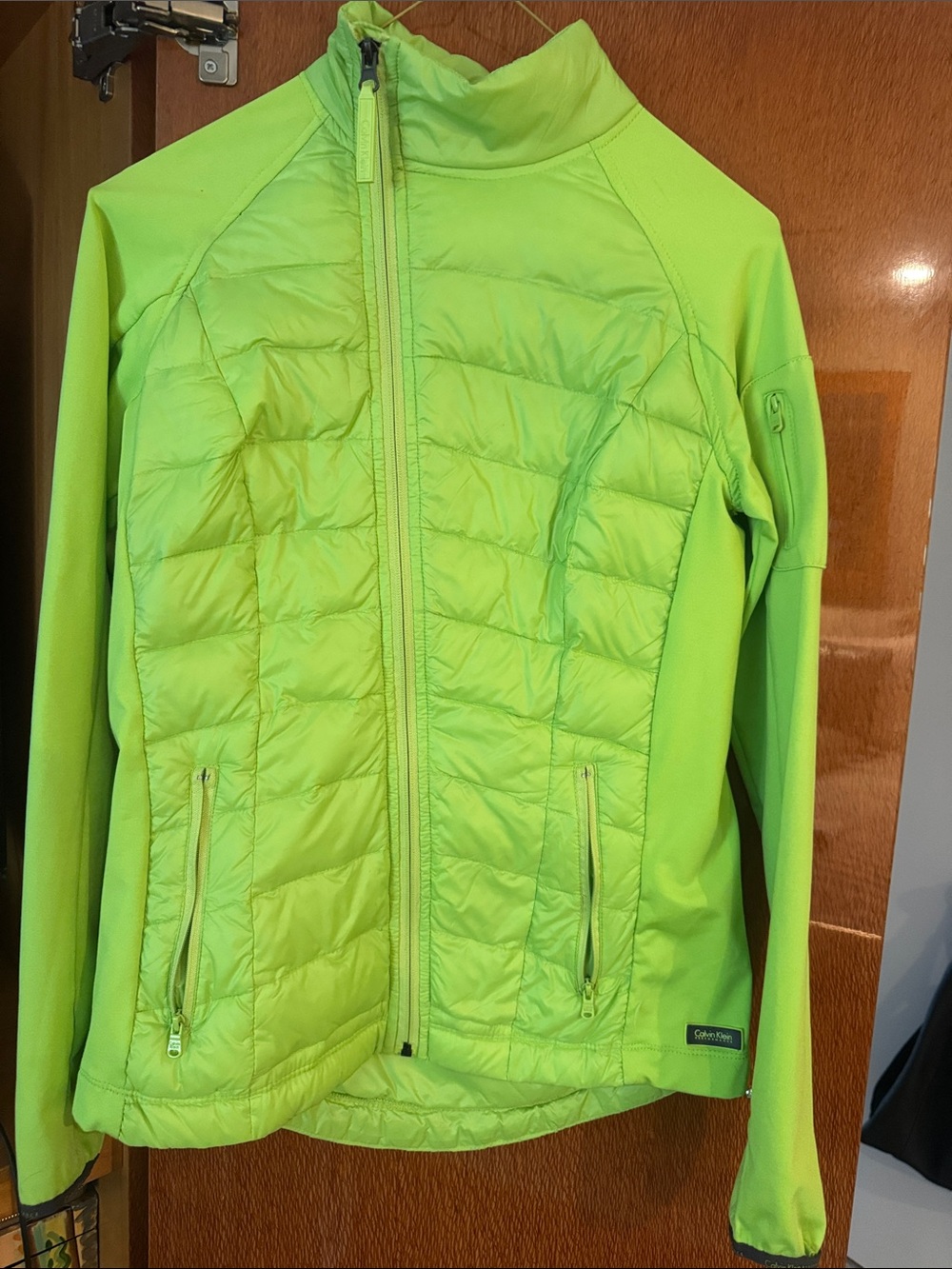 Calvin Klein Neon Green Quilted Hybrid Jacket